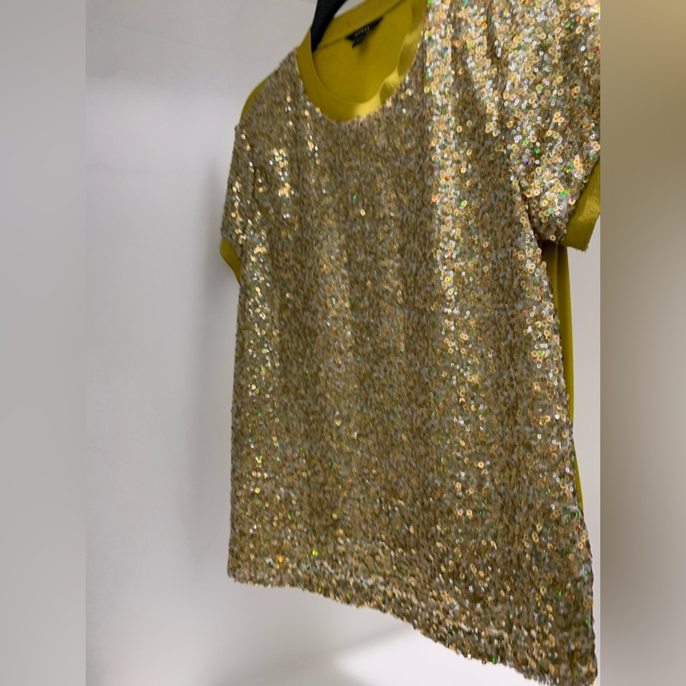 Mustard Sequin Guess Top. Size small.